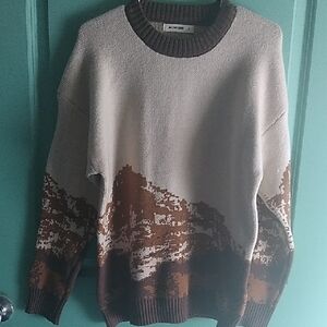 Aelfric Eden Gray and Brown Crewneck Sweater